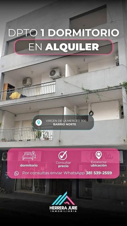 ALQUILER 1 DORMITORIO BARRIO NORTE