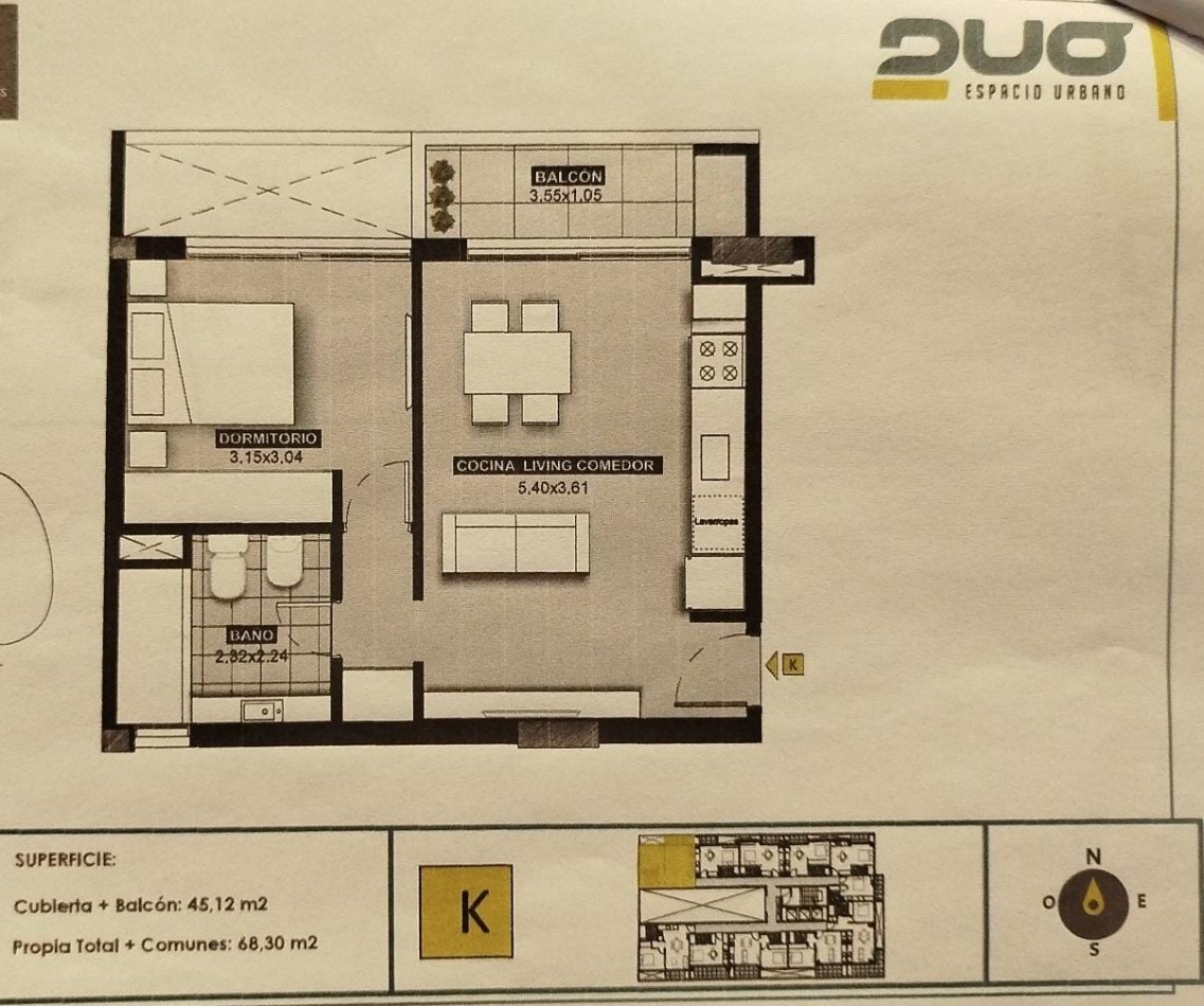 DEPARTAMENTO A ESTRENAR 1 DORMITORIO